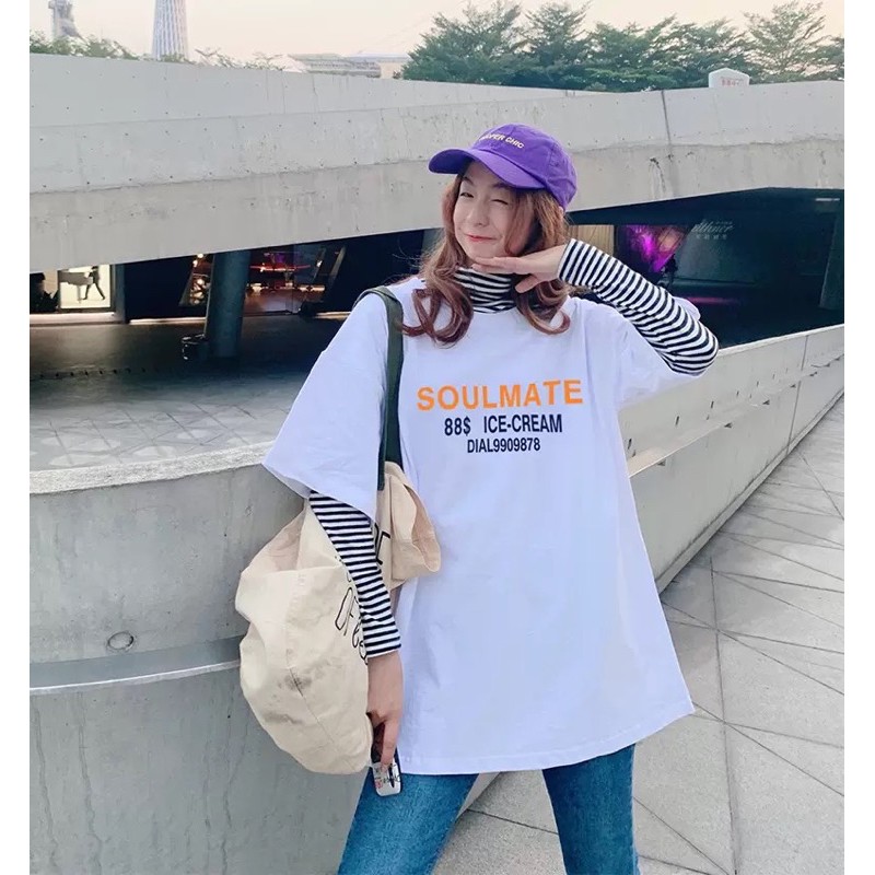 Áo thun❤ có size tay lỡ Unisex SOULMATE a