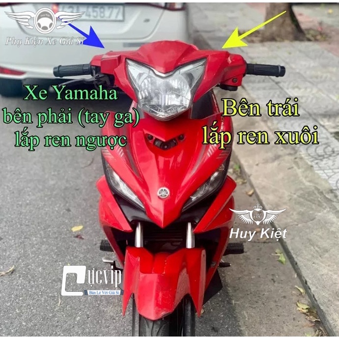 Ốc Chân Kính, Chân Gương Titan GR5 Kiểu Salaya Vương Miện Gắn Tất Cả Dòng Xe Honda, Yamaha MS5245