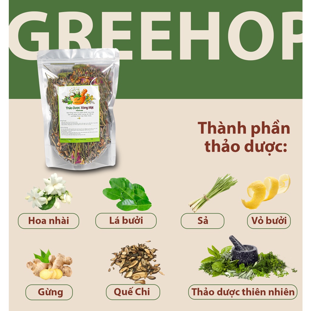 Thảo dược xông mặt thiên nhiên tặng mũ trùm (Handmade) by Greene