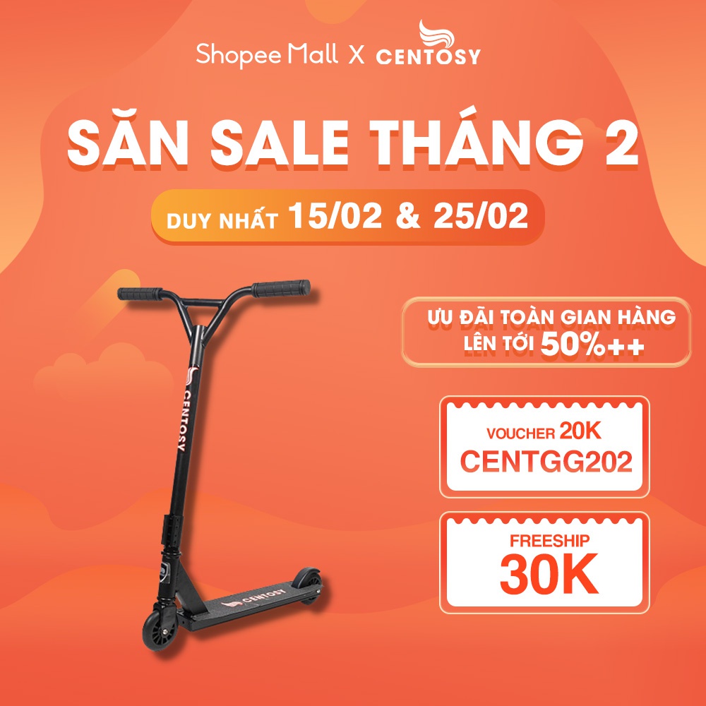 Xe Scooter Trẻ Em Từ 8 Tuổi [Scooter S01] - Có Khung Chắc Chắn, In Hình Bắt Mắt, Đèn Nhấp Nháy - Centosy Miền Bắc