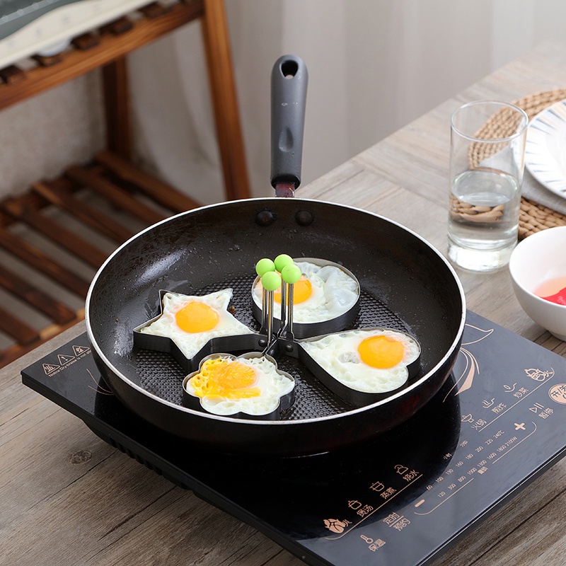 Khuôn Rán Trứng Ốp La, Bánh - Khay Chiên Tạo Nhiều Hình Cute Có Núm Cầm 1613 Mienphivanchuyen199k