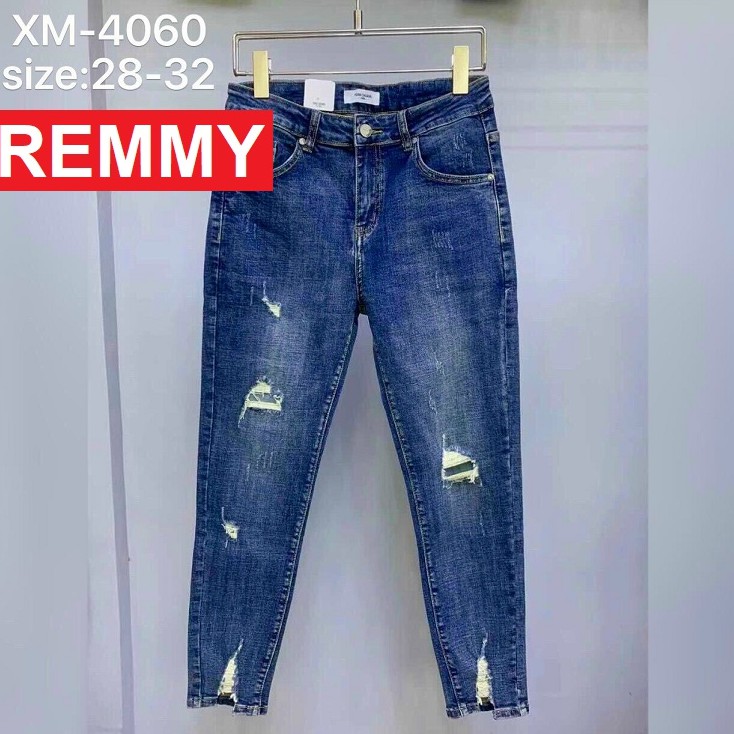 QUẦN JEAN NAM XANH RÁCH CHẤT BÒ GẤU QUẦN XẾP LI CAO CẤP VS4060 REMMYSHOP