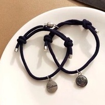 Vòng Đôi Nam Châm Smile Merin Acceseories Hai Lớp Chất Liệu Vải- Lắc Tay Cặp Đôi Smile Phong Cách Hàn Quốc Cao Cấp