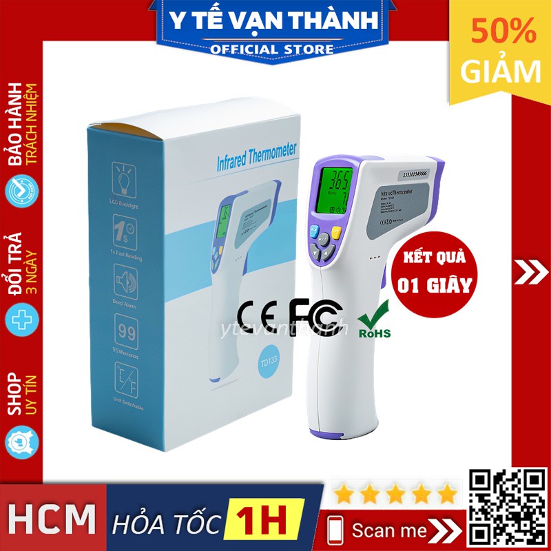 ✅ [CÓ BẢO HÀNH] Nhiệt Kế Hồng Ngoại Đo Trán- TD133, màn hình màu, 2 chế độ đo cực nhanh -VT0442 | Y Tế Vạn Thành