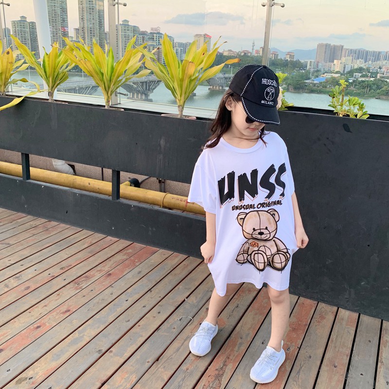 Đầm cho bé gái Gấu UNSS 💝Size từ 9-40kg. Chuẩn shop - Logo thương hiệu 💝Thun cotton 100% co giãn 4 chiều, mát, mịn