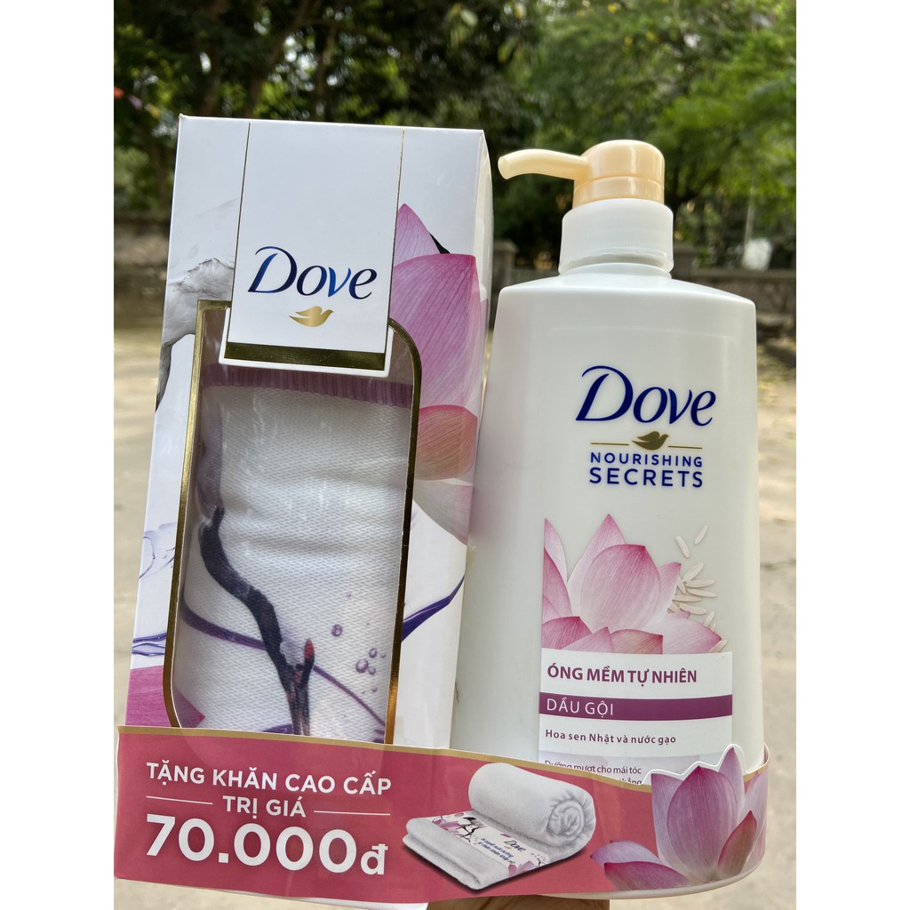 DẦU GỘI DOVE NOURISHING SECRETS ÓNG MỀM TỰ NHIÊN 650g có quà tặng