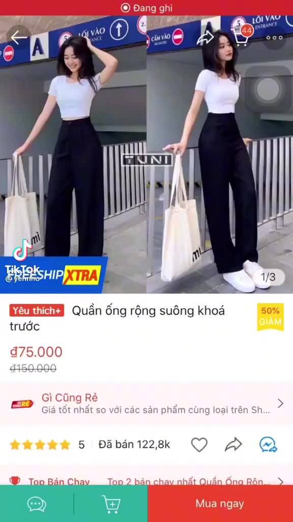 Quần ống rộng suông khoá trước ruby chất vải mới 2024 | BigBuy360 - bigbuy360.vn