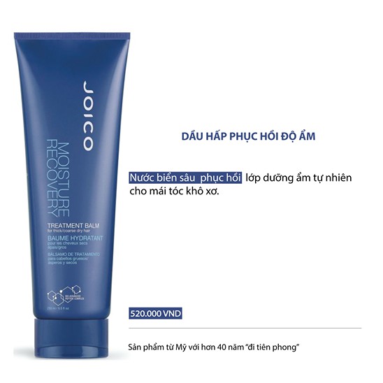 Hấp dầu Joico Moisture Recovery phục hồi dưỡng ẩm 250ml