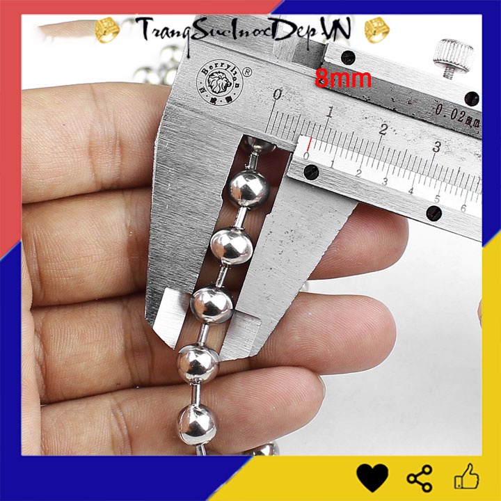 Dây chuyền inox kiểu bi to nhiều cỡ bằng inox sáng bóng đem lại đẳng cấp, phong độ cho người đeo