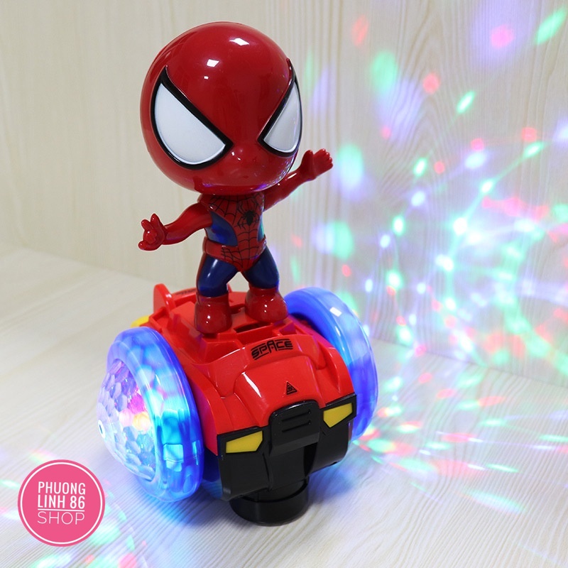 Siêu nhân người nhện trên xe thăng bằng Robot nhảy múa vui nhộn cho bé yêu D48