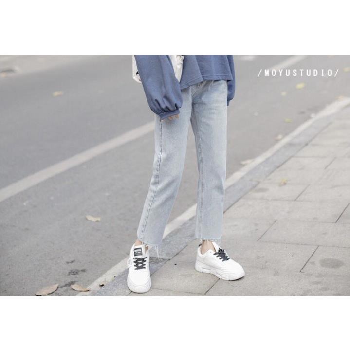 Quần baggy nữ ống suông rộng rách gấu Hà nội Xịn RX-02 hot trend 2022