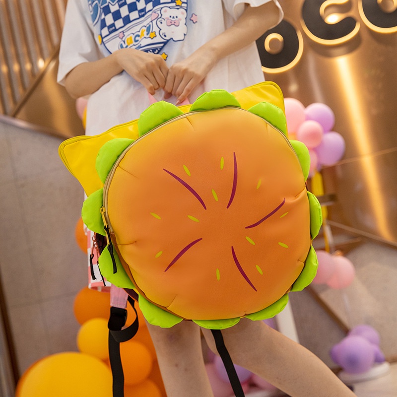 Ba Lô Học Sinh Sức Chứa Lớn Hình hamburger / hamburger / Phô Mai Dễ Thương Mới