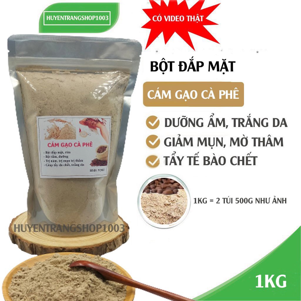 1Kg cám gạo cà phê cafe nguyên chất mỹ phẩm handmade