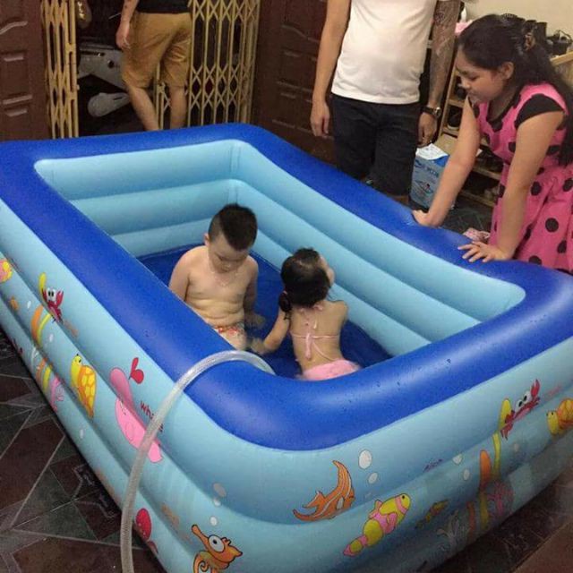 Bể Bơi 1m5 Loại Dày Kích Thước Đủ Cho Bé 3 Tầng, Bể Bơi Bơm Hơi Có Đáy Chống Trơn - Tặng Kèm Keo Vá