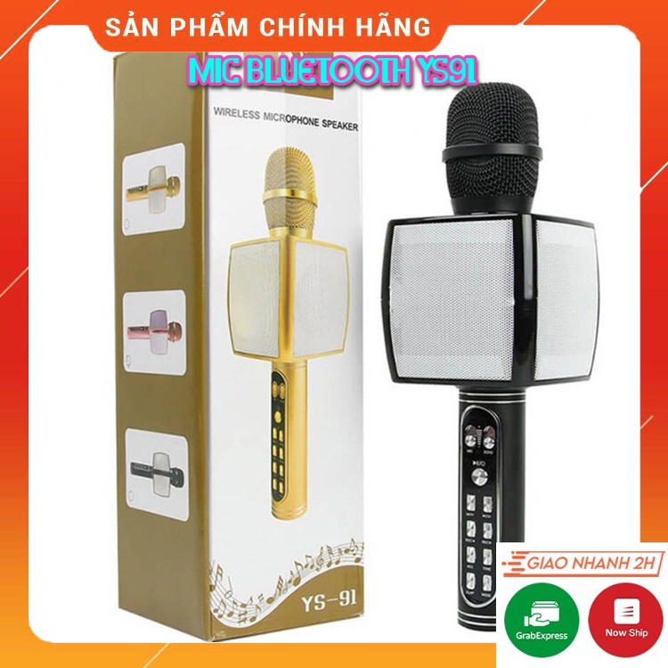 Micro Karaoke Bluetooth YS91. Micro Không Dây, Âm Thanh Cực Chuẩn, Độ Bền Cực Cao, Kiểu Dáng Cực Đẹp. Bảo Hành 12 Tháng