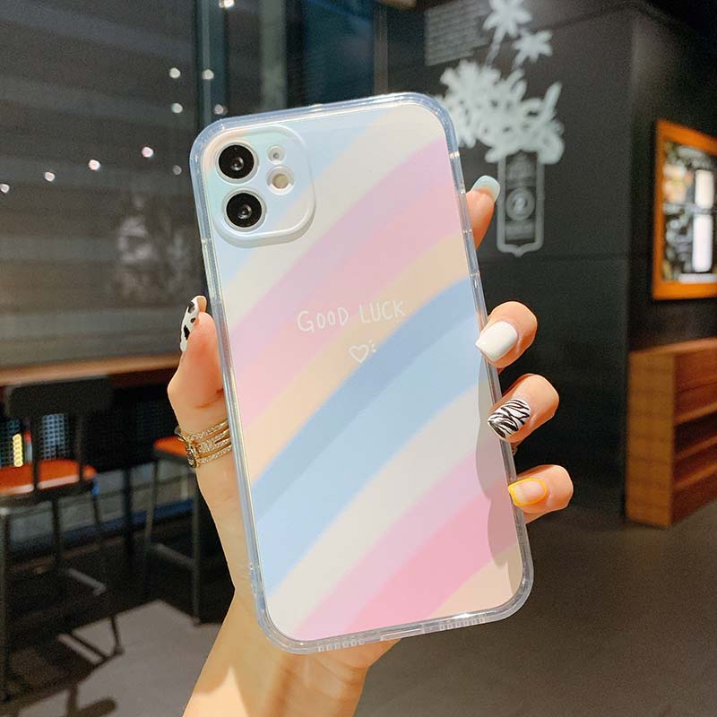Ốp điện thoại mềm bảo vệ ống kính màu hoàng hôn cầu vồng cho iPhone11 12 Pro Max 7 8 Plus X XS XR XSMAX | BigBuy360 - bigbuy360.vn