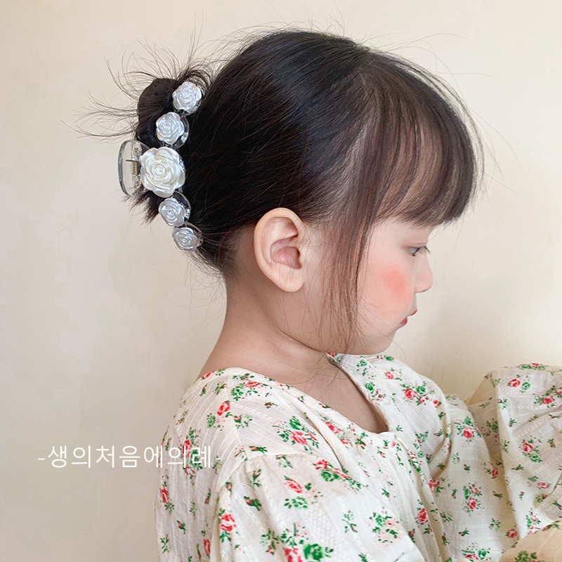Kẹp Tóc Hình Hoa Hồng Trắng Lớn Phong Cách Hàn Quốc Dành Cho Nữ