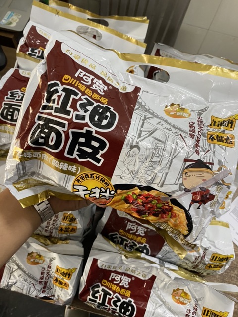 Miến gạo trộn khô cay Tứ Xuyên - loại miếng bản to ăn rất thích