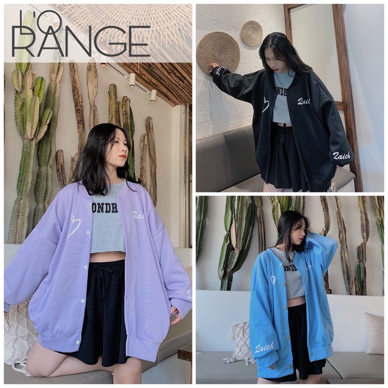 ÁO BOMBER NỈ TRÁI TIM FORM RỘNG
