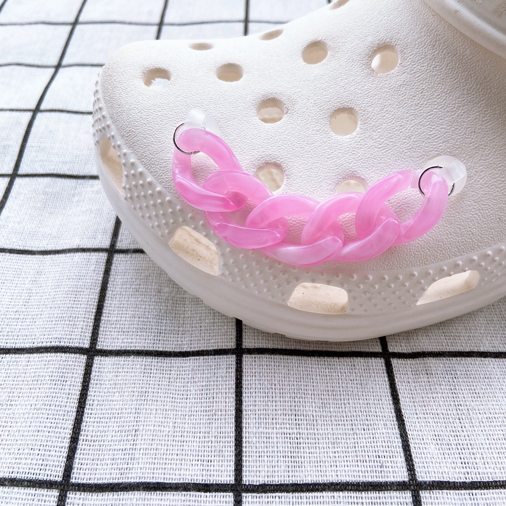 sticker dép crocs1 Dây Chuỗi Hạt Xỏ Giày Trang Trí DIY Nhiều Màu