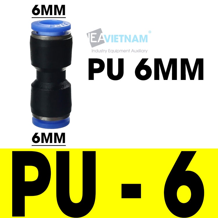 Đầu nối nhanh thẳng PU4 PU6 PU8 PU10 PU12 PU14 PU16