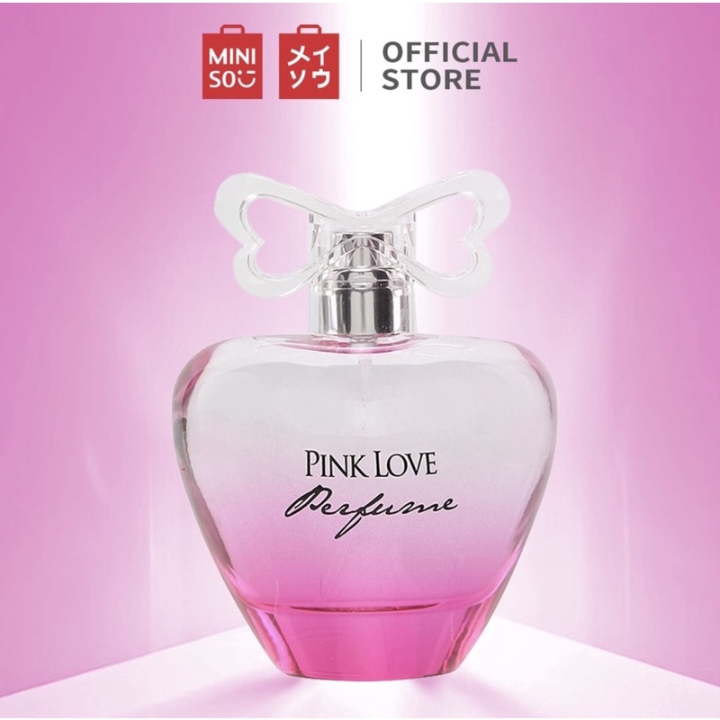 MINISO PINK LOVE PERFUM JAPAN:Nước hoa nữ,Tình yêu mầu Hồng,lọ to 100ml