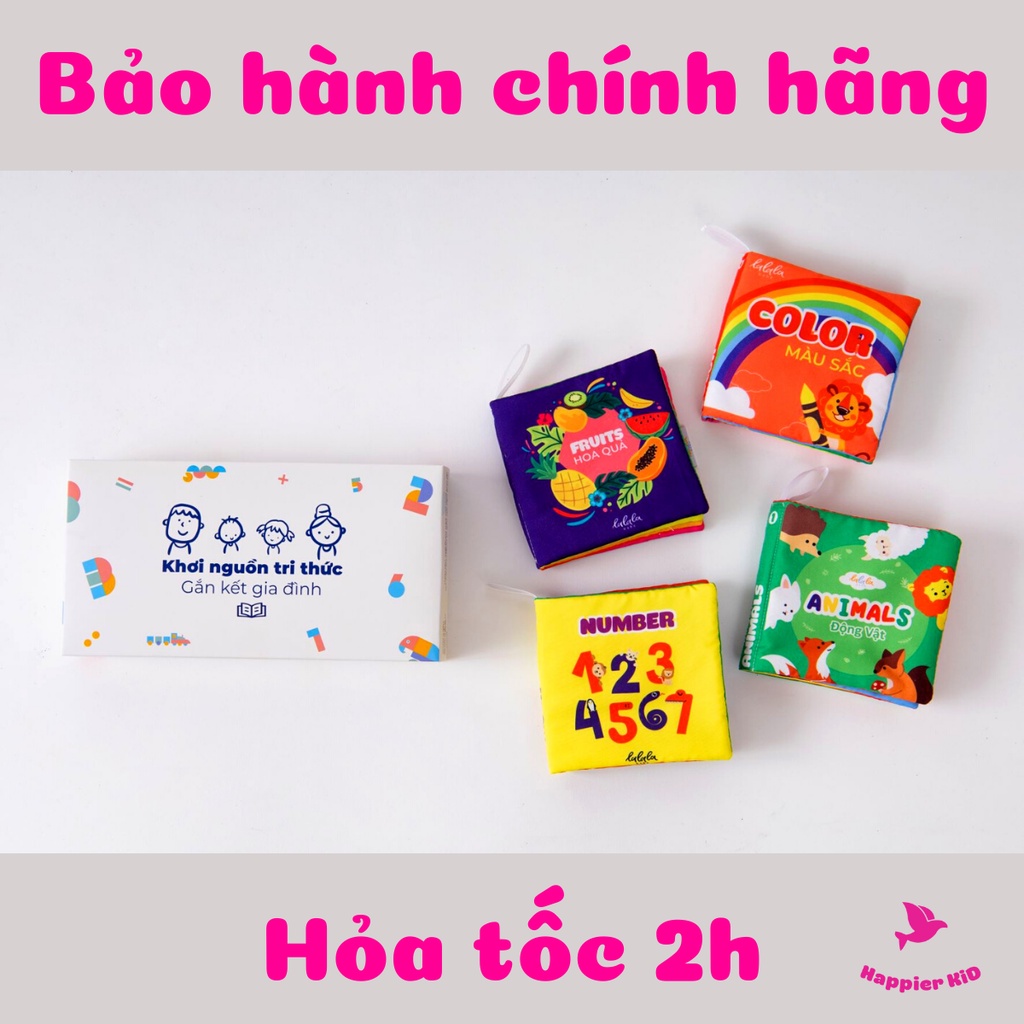 Bộ 4 sách vải cho trẻ nhỏ song ngữ Lalala baby