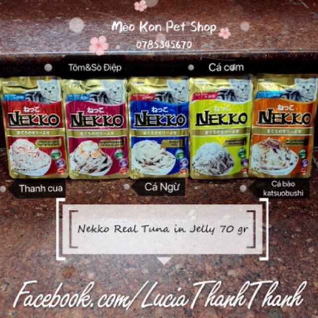 Thức ăn pate cho mèo Nekko Jelly &amp; Gravy bịch 70 gr