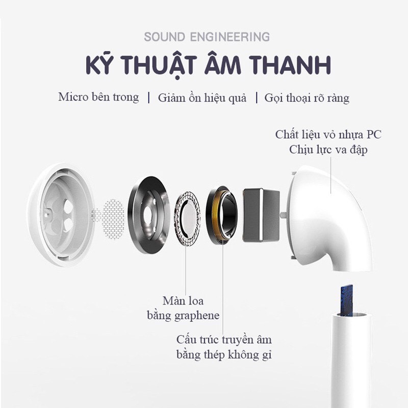 [HÀNG CAO CẤP]  Tai Nghe Bluetooth Chính hãng Chống Nước IPX5 Cảm Biến 1 Chạm Âm Thanh Siêu Hay