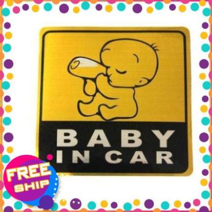 [Freeship] Tem decal baby in car dán xe hơi (có phản quang)