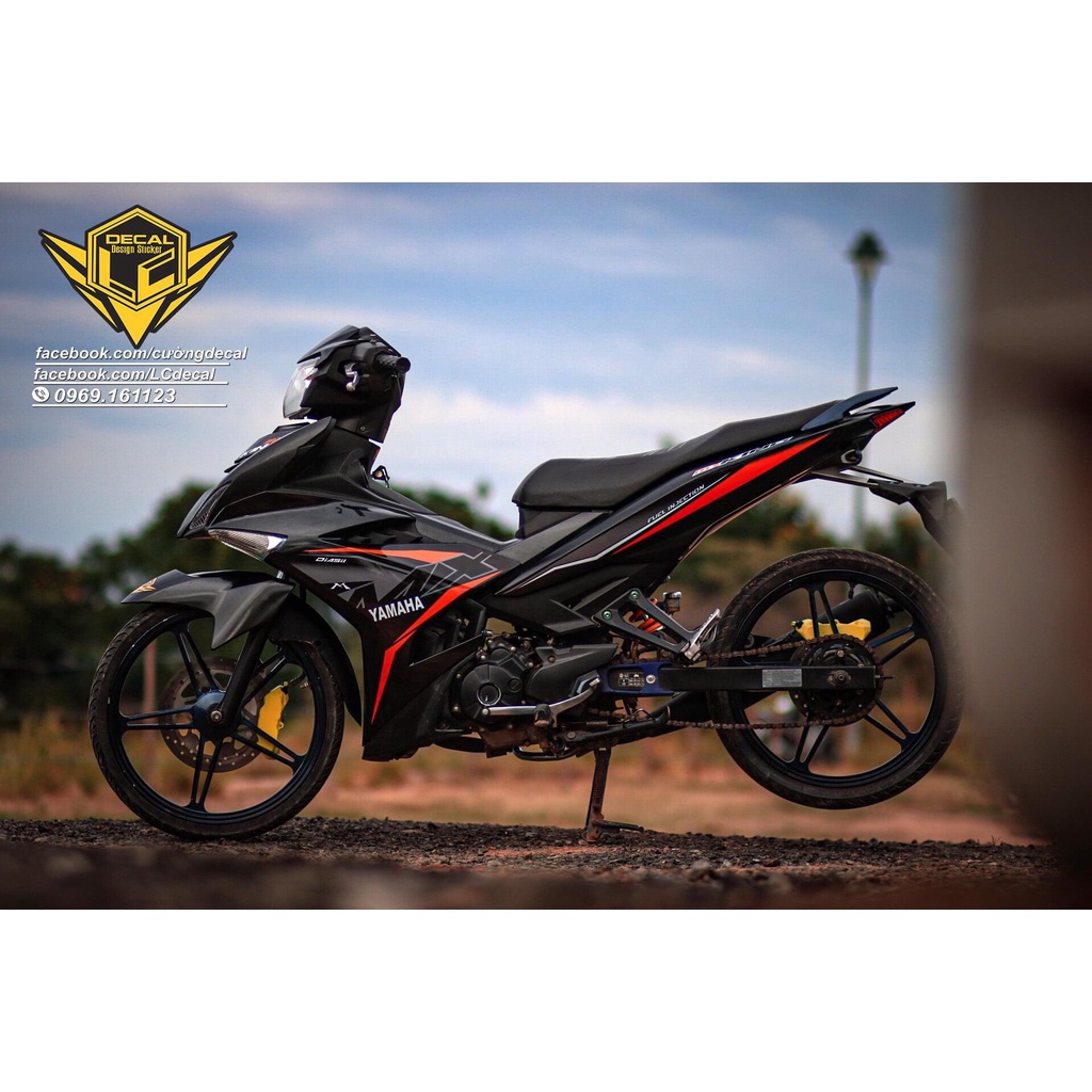 Tem rời exciter 150 mx cam đen xám
