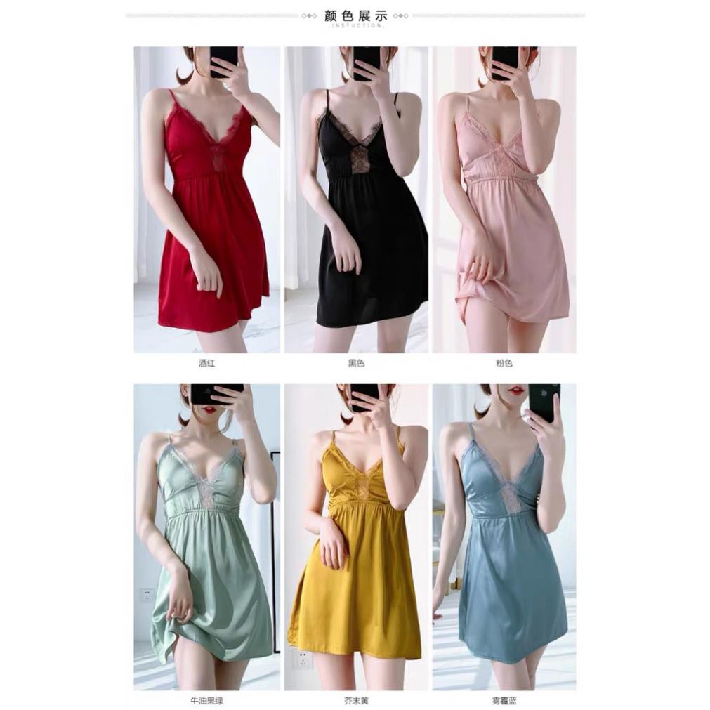 Váy ngủ ren V ngực mã 632