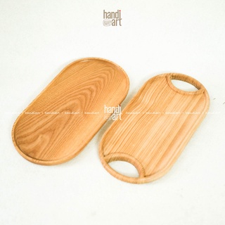 Khay gỗ oval - oval wooden tray