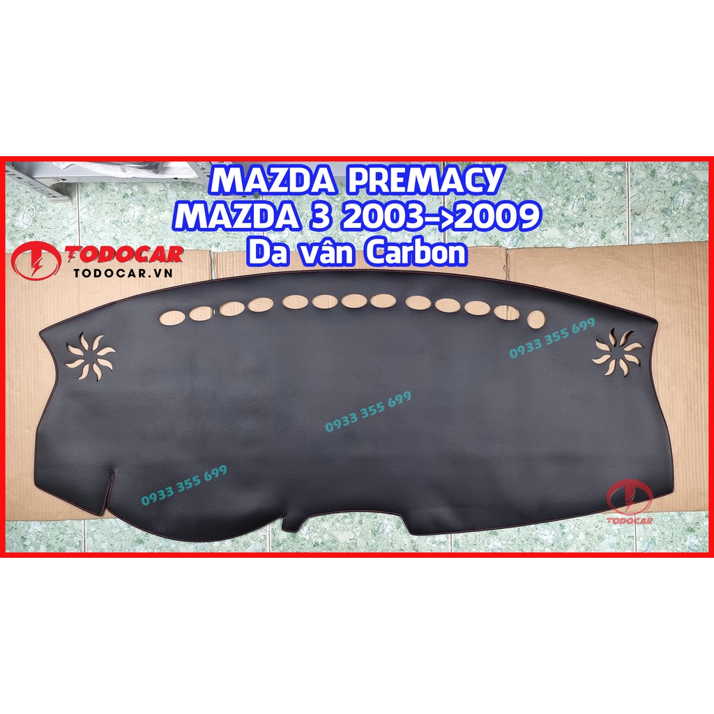 Thảm Taplo MAZDA PREMACY bằng Nhung lông Cừu, Da vân Carbon, Da vân Gỗ 2002 2003 2004 2005 2006