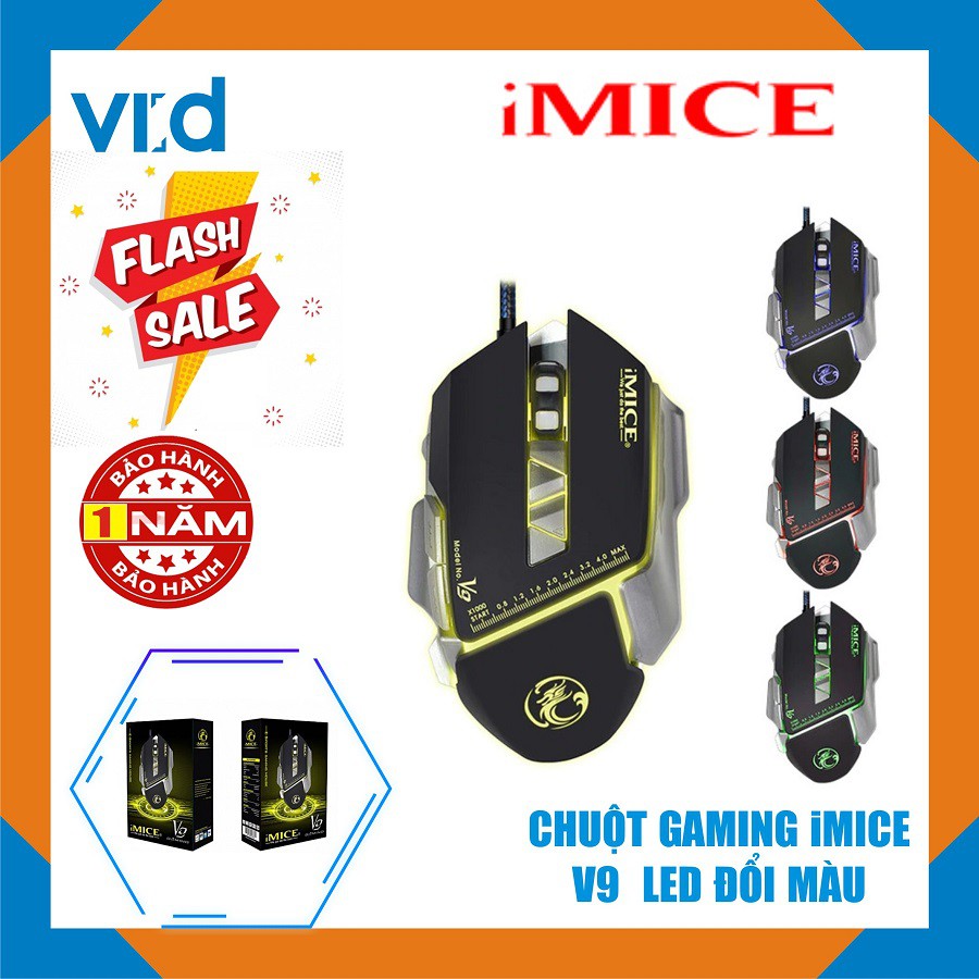 Phím chuột, Chuột chuyên Gaming không dây, có dây iMICE (V9, X7, X8) Apedra A7 , A9 , X6 – Độ nhạy max 3200 DPI