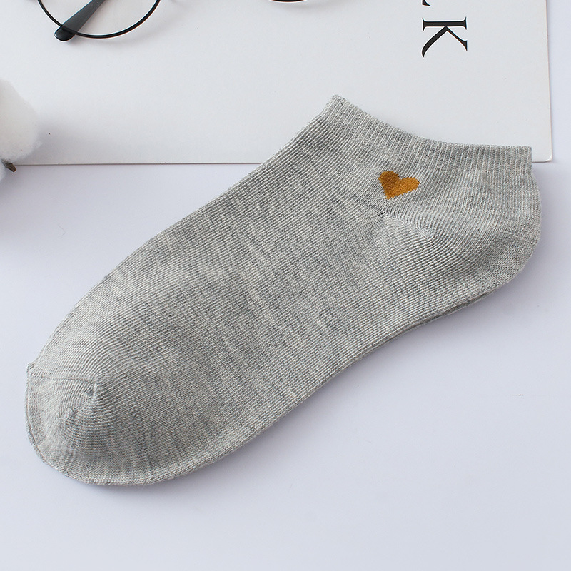 ZTAIXIELUA Vớ cotton Cổ Thuyền Chống Trượt Màu Sắc Kẹo Ngọt Phong Cách Hàn Quốc Cho Nữ