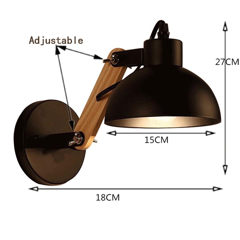 Đèn LED Gắn Tường Khung Sắt Và Gỗ Điều Chỉnh Được Trang Trí Nhà Cửa