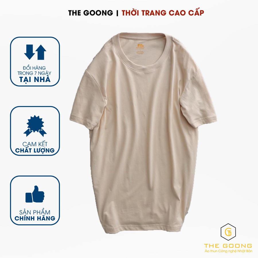 Áo Phông Trơn Nam TheGoong Cổ Tròn, Áo Thun Trơn Basic Cotton Cao Cấp Hàng Hiệu Không Cổ Thoáng Mát Tay Ngắn Màu Cát | BigBuy360 - bigbuy360.vn