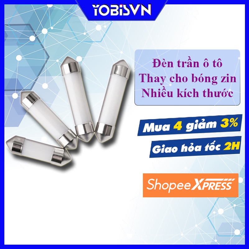 Bóng đèn trần xe ô tô siêu sáng với các kích thước 31mm 36mm 39mm 41mm Đèn led xe 12V
