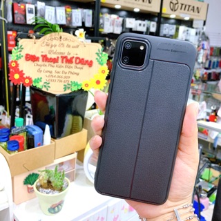 Ốp lưng Realme C11 auto dẻo đen giả da cho nam