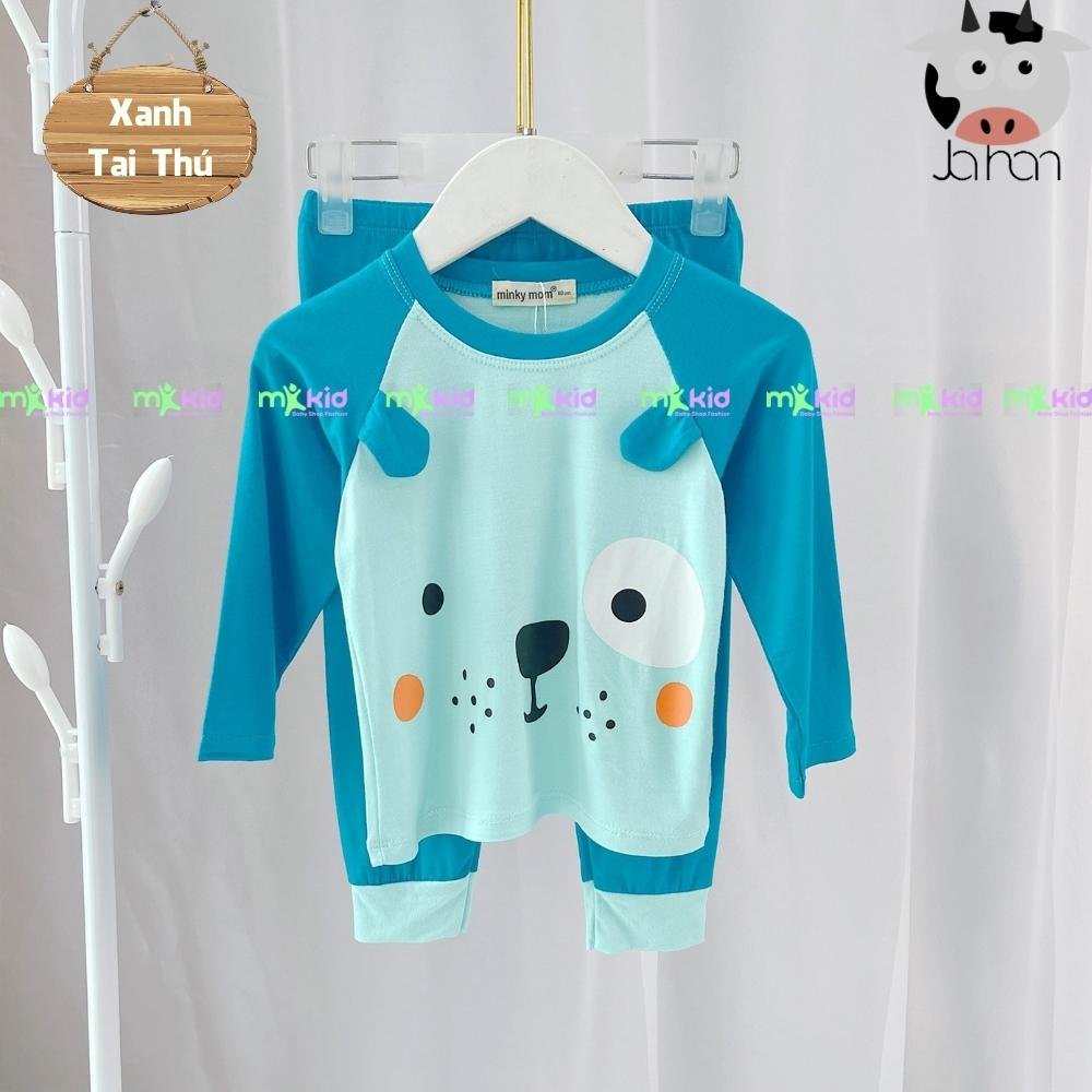 Bộ Thu Đông Dài Tay Cho Bé 💖Bộ Cotton Dài Tay Minky Mom Cho Bé Trai Bé Gái Với Họa Tiết Siêu Dễ Thương