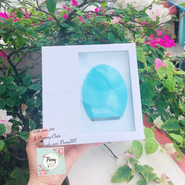Máy rửa mặt Foreo Luna 2 màu xanh da dầu - bill chính hãng Foreo USA