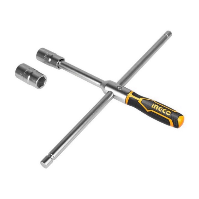 HOT| Bộ cần siết chữ T tự động đầu tuýp thay đổi đa năng INGCO HRCW40231 tắc kê chữ thập thép Cr-V không gỉ mở bulong ốc