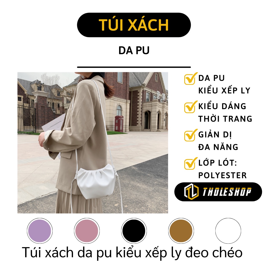 Túi Xách Nữ - Túi Xách Đeo Vai Nữ Đi Chơi Da Pu Xếp Ly Thời Trang Hàn Quốc 9624