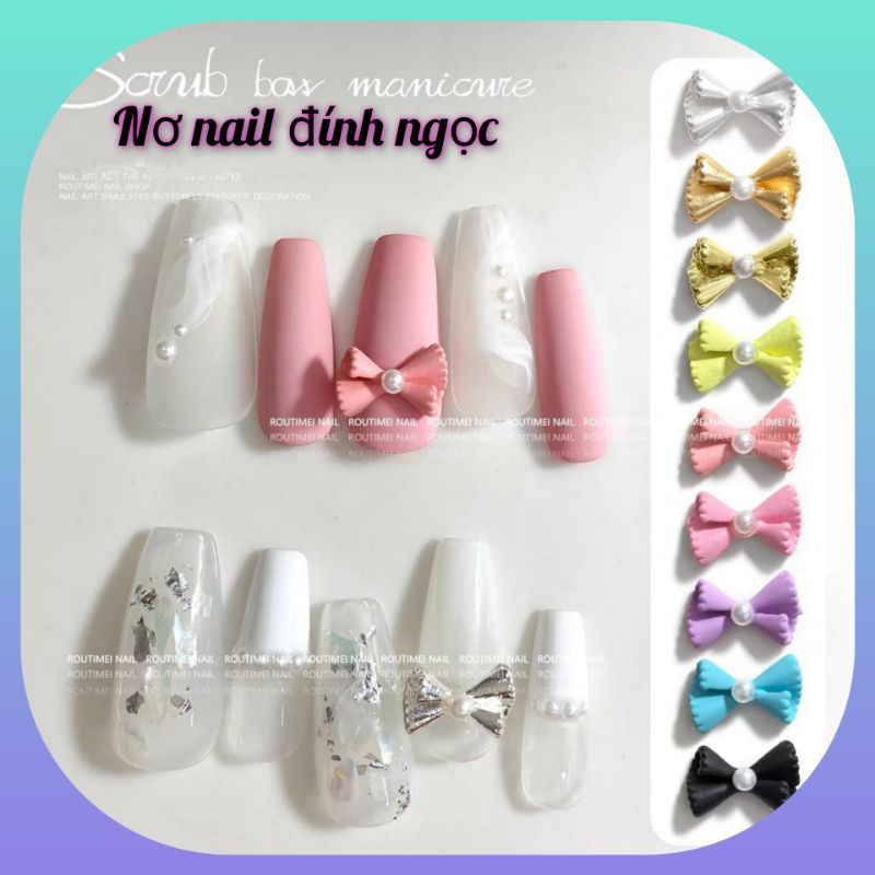 charm nơ nail đính móng trang trí móng tay