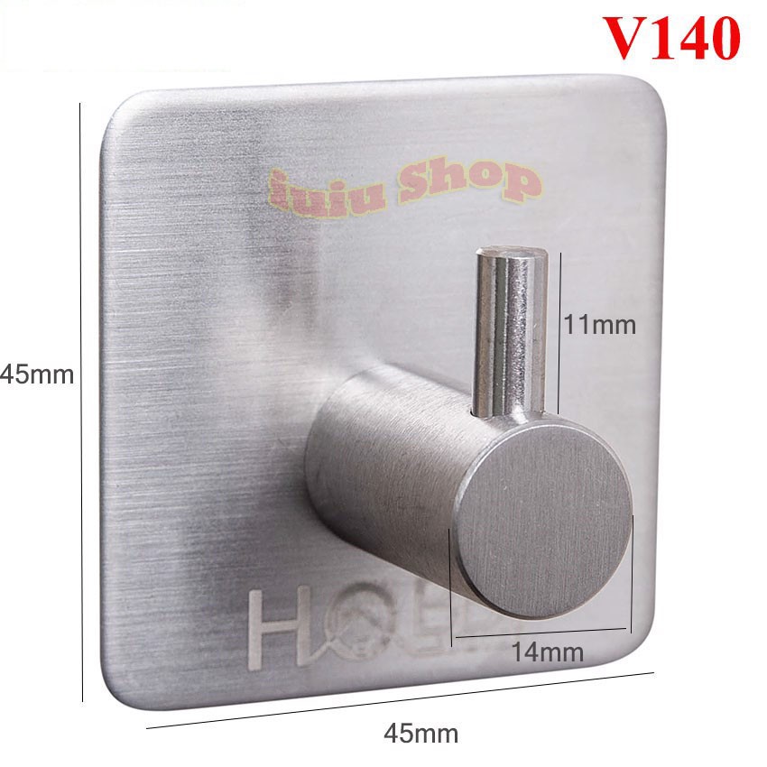 Combo 4 Móc INOX Dán Tường SUS304-Sang trọng-Khỏe khoắn- Không Cần Khoan Đục