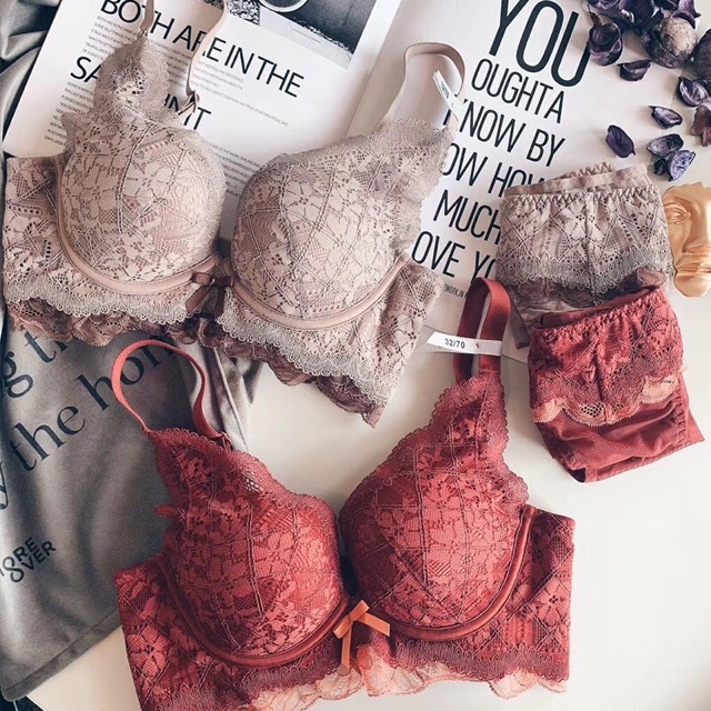Bộ đồ lót PD ren lên không gọng đệm siêu mềm M4 BL
