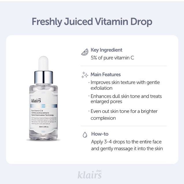 SERUM MỜ THÂM KLAIRS FRESHLY JUICED DROP