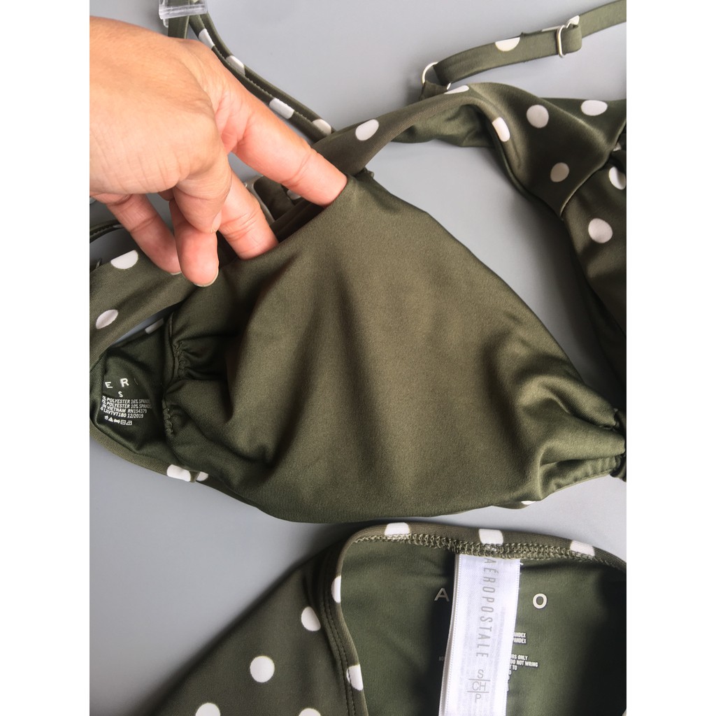 Bộ bơi hai mảnh lưng cao phom cổ điển Aeropostale xuất khẩu Mỹ