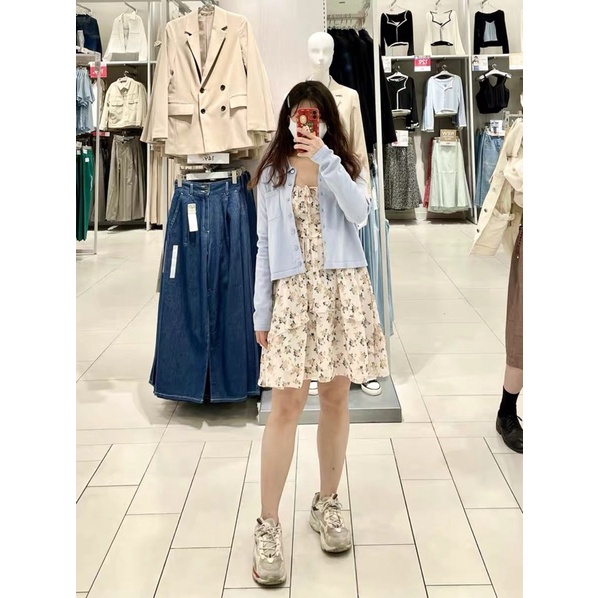 Đầm xoè voan hoa nhí ulzzang tiểu thư công chúa xinh xắn/Váy bánh bèo trễ vai
